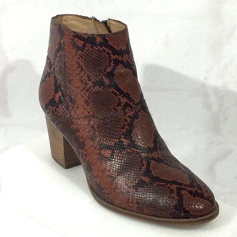 MADEWELL Rosie Leather Reptile Ankle Boots